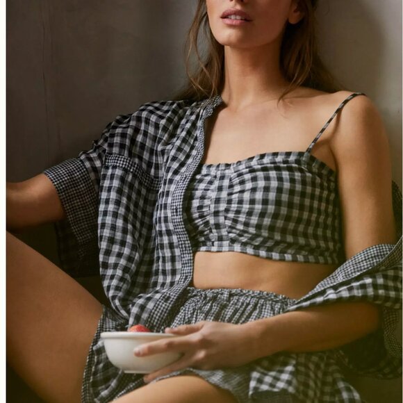 Three-Piece Gingham Lounge Set (Anthroplogie) - Picture 2 of 12